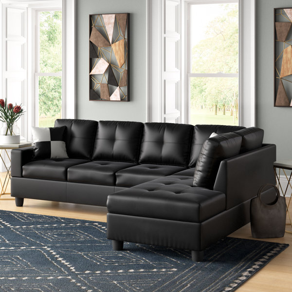 Leather Pull Out Sectional Wayfair Canada